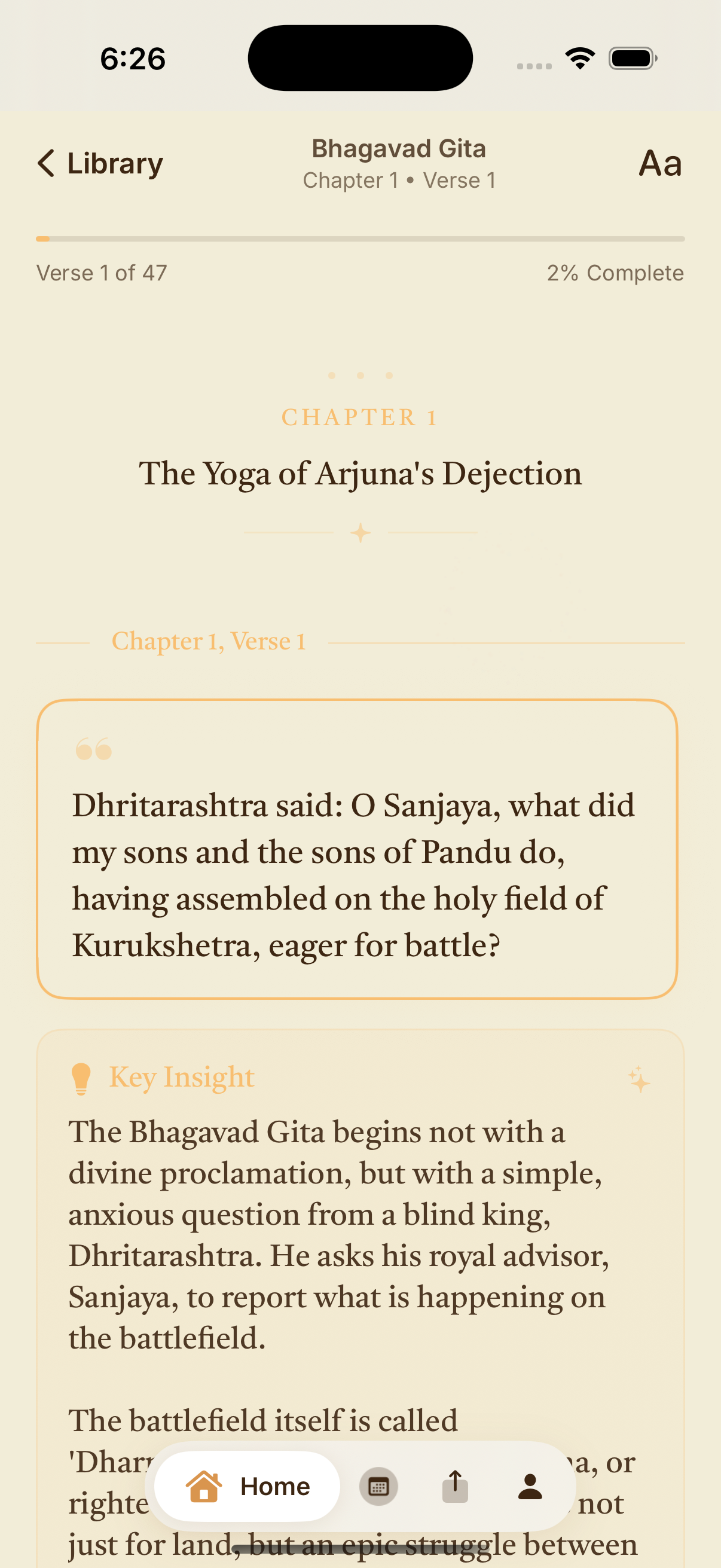 Bhagavad Gita Chapter 1 Verse 1 with Sanskrit text and translation